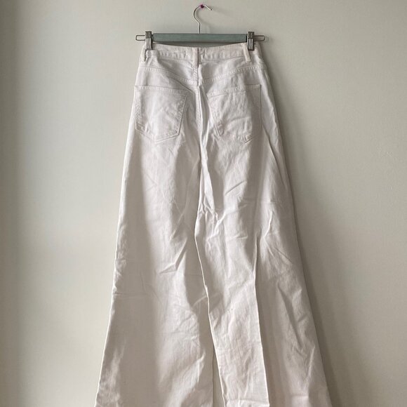 Wide Leg High Rise White Jeans - Picture 2 of 5